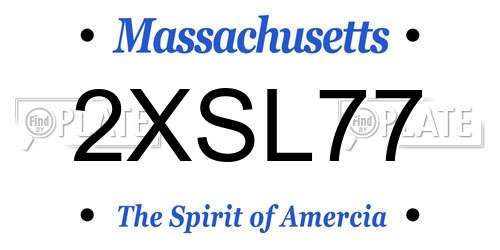 2XSL77 Massachusetts License Plate