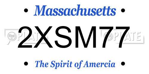 2XSM77 Massachusetts License Plate
