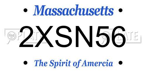 2XSN56 Massachusetts License Plate