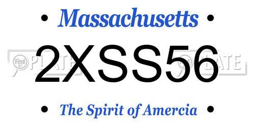 2XSS56 Massachusetts License Plate
