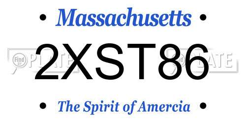 2XST86 Massachusetts License Plate