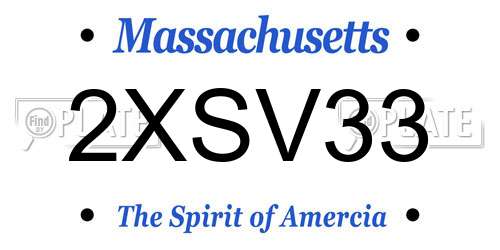 2XSV33 Massachusetts License Plate
