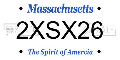 2XSX26 Massachusetts License Plate