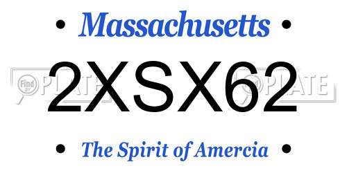 2XSX62 Massachusetts License Plate