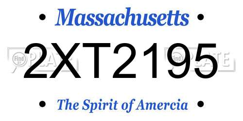2XT2195 Massachusetts License Plate