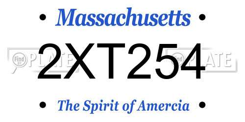 2XT254 Massachusetts License Plate