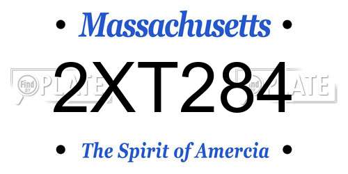 2XT284 Massachusetts License Plate
