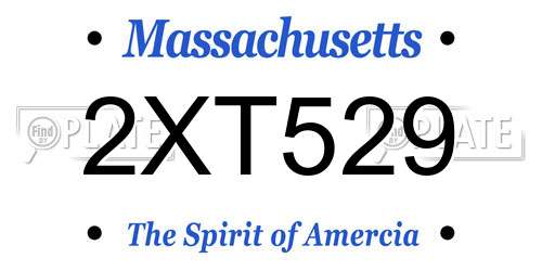 2XT529 Massachusetts License Plate