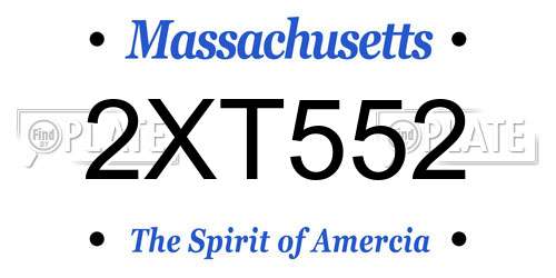 2XT552 Massachusetts License Plate