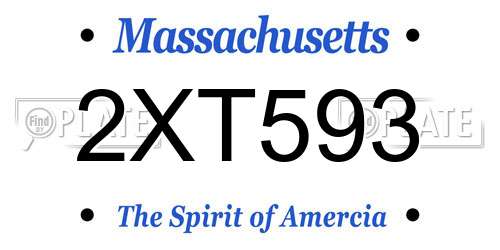 2XT593 Massachusetts License Plate
