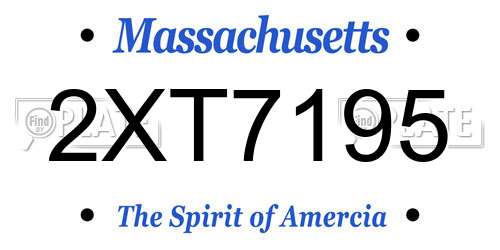 2XT7195 Massachusetts License Plate