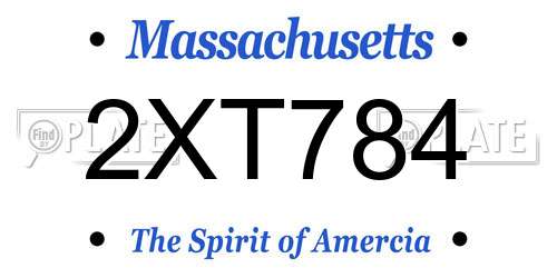 2XT784 Massachusetts License Plate