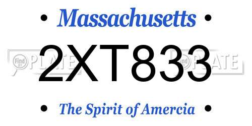 2XT833 Massachusetts License Plate