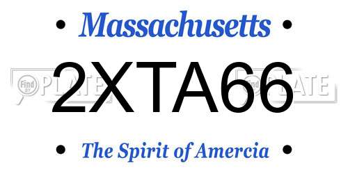 2XTA66 Massachusetts License Plate