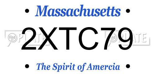 2XTC79 Massachusetts License Plate