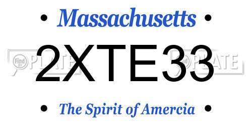 2XTE33 Massachusetts License Plate