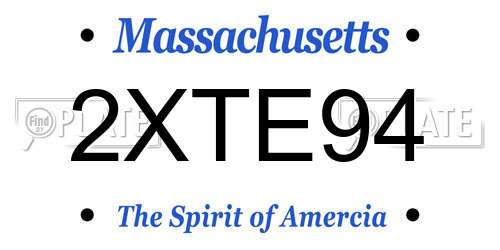 2XTE94 Massachusetts License Plate