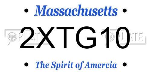 2XTG10 Massachusetts License Plate