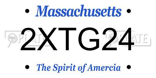 2XTG24 Massachusetts License Plate