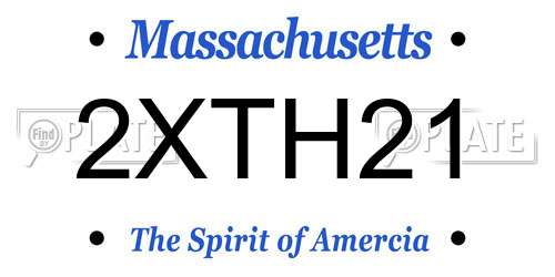 2XTH21 Massachusetts License Plate
