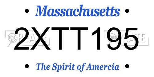 2XTT195 Massachusetts License Plate