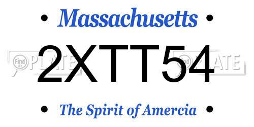 2XTT54 Massachusetts License Plate