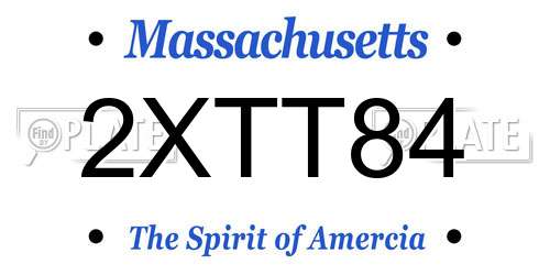 2XTT84 Massachusetts License Plate