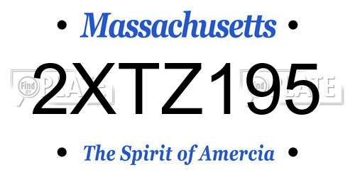 2XTZ195 Massachusetts License Plate
