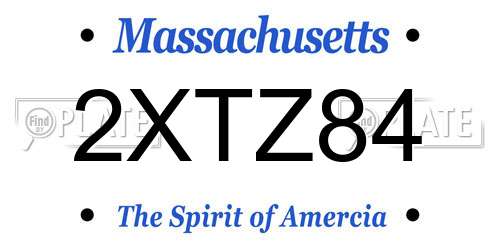 2XTZ84 Massachusetts License Plate