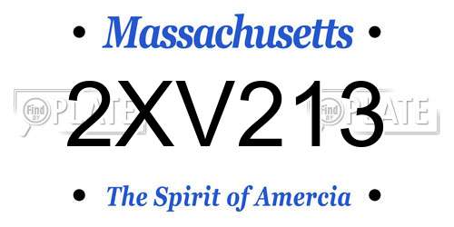 2XV213 Massachusetts License Plate
