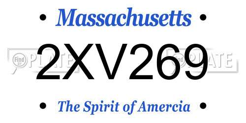 2XV269 Massachusetts License Plate