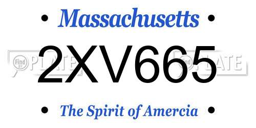 2XV665 Massachusetts License Plate