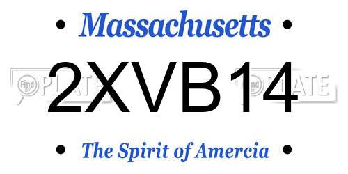 2XVB14 Massachusetts License Plate