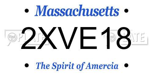 2XVE18 Massachusetts License Plate