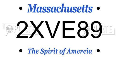 2XVE89 Massachusetts License Plate