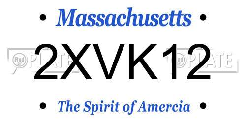 2XVK12 Massachusetts License Plate