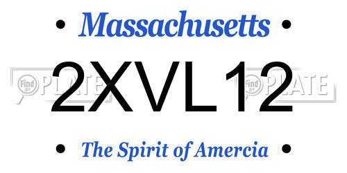 2XVL12 Massachusetts License Plate