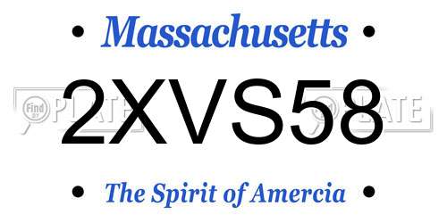 2XVS58 Massachusetts License Plate