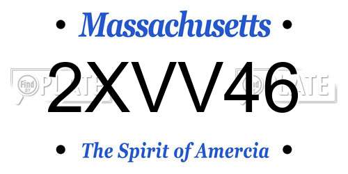 2XVV46 Massachusetts License Plate