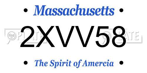 2XVV58 Massachusetts License Plate