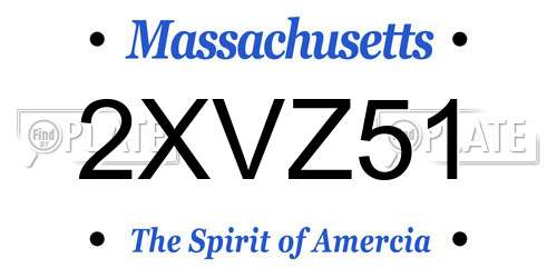2XVZ51 Massachusetts License Plate