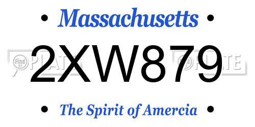 2XW879 Massachusetts License Plate