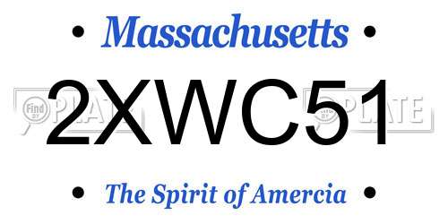 2XWC51 Massachusetts License Plate