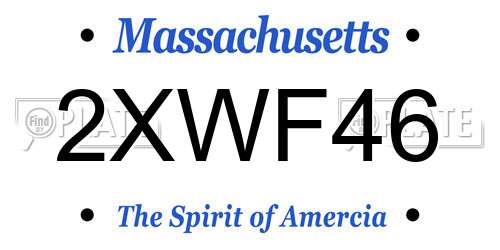 2XWF46 Massachusetts License Plate