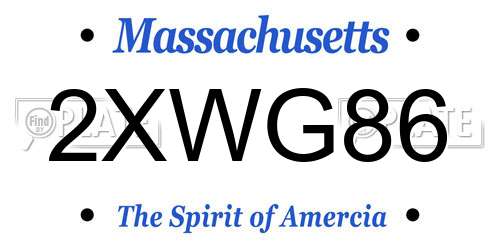 2XWG86 Massachusetts License Plate