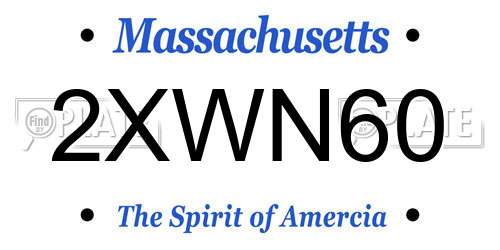2XWN60 Massachusetts License Plate