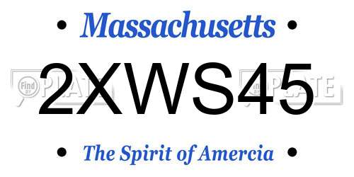 2XWS45 Massachusetts License Plate