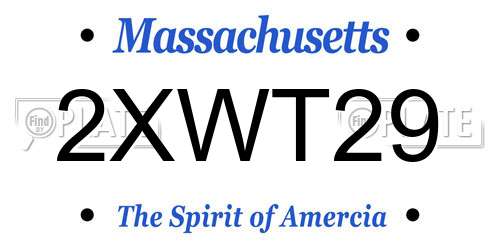 2XWT29 Massachusetts License Plate