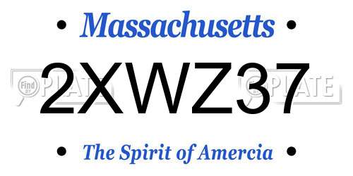 2XWZ37 Massachusetts License Plate