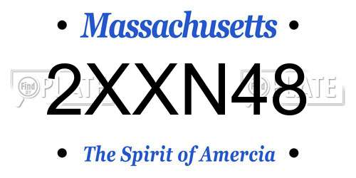 2XXN48 Massachusetts License Plate